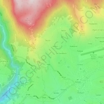 Topografische kaart Lamara, hoogte, reliëf