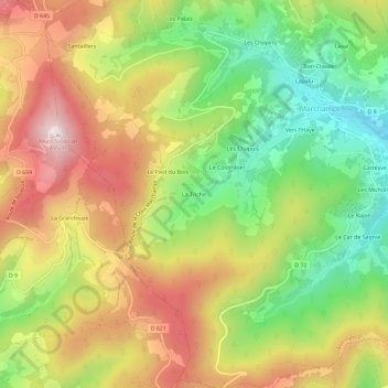 Topografische kaart La Triche, hoogte, reliëf