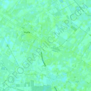 Topografische kaart Meuhoek, hoogte, reliëf