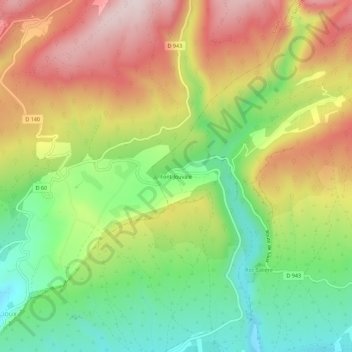 Topografische kaart Font-Jouvale, hoogte, reliëf