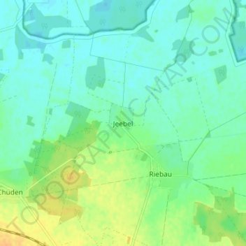 Topografische kaart Jeebel, hoogte, reliëf