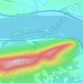 Topografische kaart Perdix, hoogte, reliëf