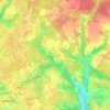 Topografische kaart Les Landes, hoogte, reliëf