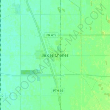 Topografische kaart Ile des Chenes, hoogte, reliëf