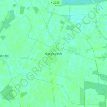 Topografische kaart Gerbisbach, hoogte, reliëf