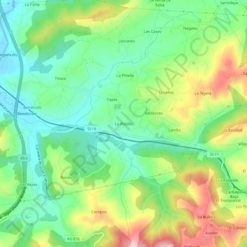 Topografische kaart La Rotella, hoogte, reliëf