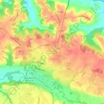 Topografische kaart Lotissement Lissandre, hoogte, reliëf
