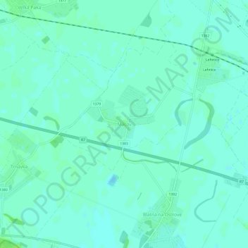 Topografische kaart Macov, hoogte, reliëf