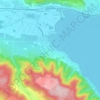 Topografische kaart Bodman, hoogte, reliëf