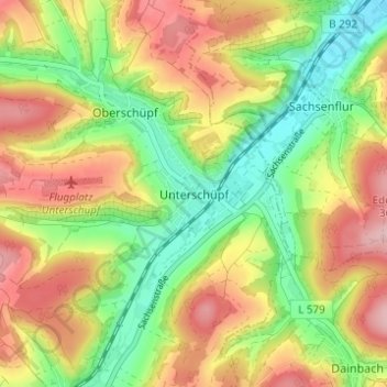 Topografische kaart Unterschüpf, hoogte, reliëf