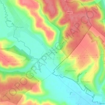 Topografische kaart Picăturile, hoogte, reliëf