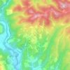 Topografische kaart Monti, hoogte, reliëf