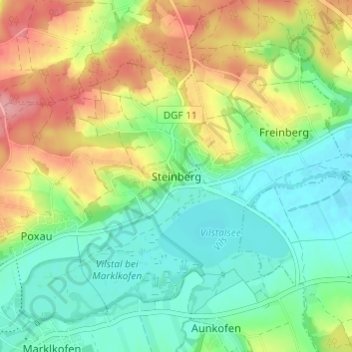 Topografische kaart Steinberg, hoogte, reliëf