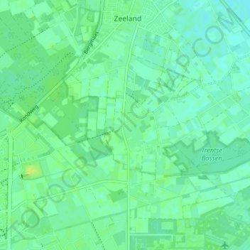 Topografische kaart Oventje, hoogte, reliëf