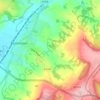 Topografische kaart Sector, hoogte, reliëf