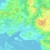 Topografische kaart La Madeleine, hoogte, reliëf
