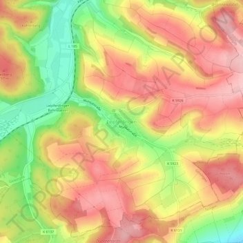 Topografische kaart Leipferdingen, hoogte, reliëf