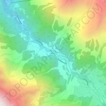 Topografische kaart Boden, hoogte, reliëf