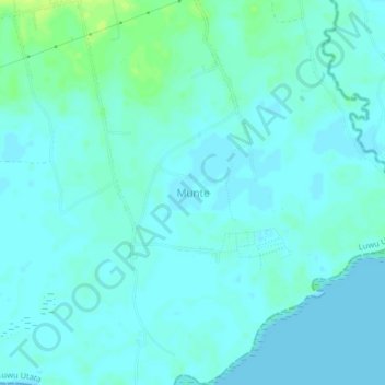 Topografische kaart Munte, hoogte, reliëf