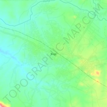 Topografische kaart Kuje, hoogte, reliëf