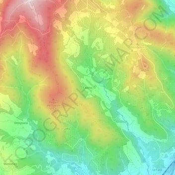 Topografische kaart Citerno, hoogte, reliëf