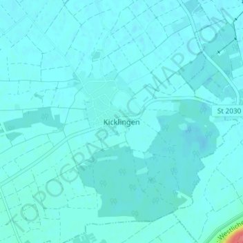 Topografische kaart Kicklingen, hoogte, reliëf