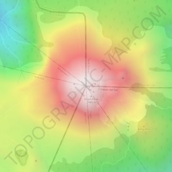 Topografische kaart Mount Apo, hoogte, reliëf