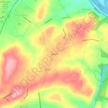 Topografische kaart Starview, hoogte, reliëf
