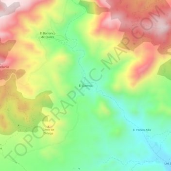 Topografische kaart El Daimuz, hoogte, reliëf