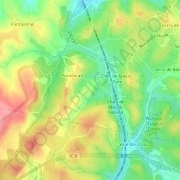Topografische kaart Alqueive, hoogte, reliëf
