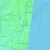Topografische kaart Pompano Beach, hoogte, reliëf