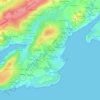 Topografische kaart Croix Tinduff, hoogte, reliëf