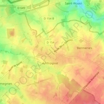 Topografische kaart La Boëte, hoogte, reliëf