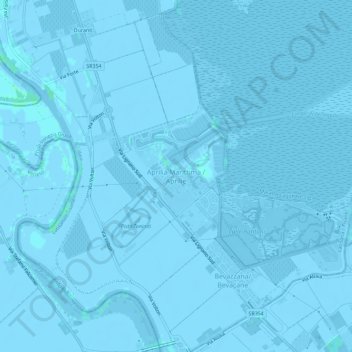 Topografische kaart Aprilia Marittima, hoogte, reliëf