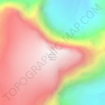 Topografische kaart Mount Kitchener, hoogte, reliëf