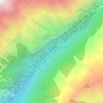 Topografische kaart Dovan (2505), hoogte, reliëf