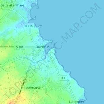 Topografische kaart Le Cracko, hoogte, reliëf