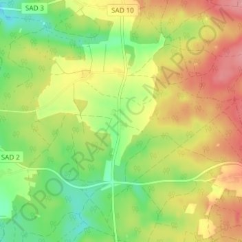 Topografische kaart Kirchenbuch, hoogte, reliëf
