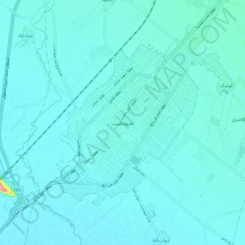 Topografische kaart Marvdasht, hoogte, reliëf