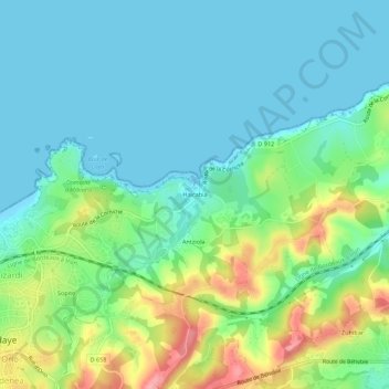 Topografische kaart Haïcabia, hoogte, reliëf