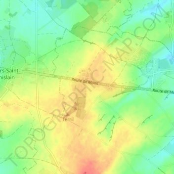 Topografische kaart Le Monobloc, hoogte, reliëf