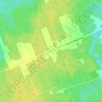 Topografische kaart Pleasant Ridge, hoogte, reliëf