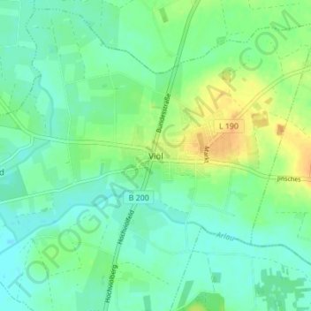 Topografische kaart Viöl, hoogte, reliëf