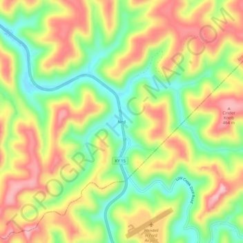Topografische kaart Ned, hoogte, reliëf