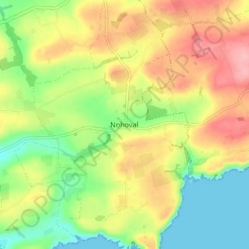 Topografische kaart Nohoval, hoogte, reliëf