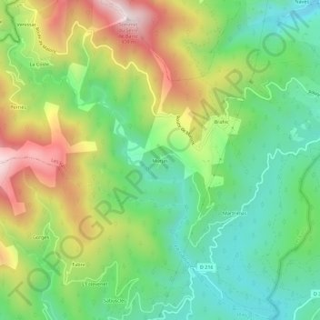 Topografische kaart Murjas, hoogte, reliëf