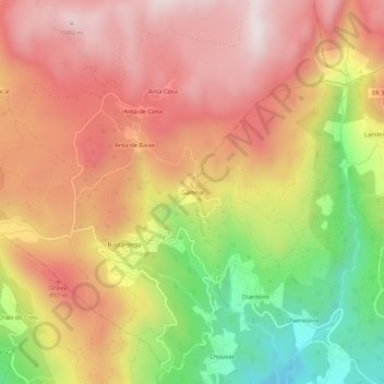 Topografische kaart Gamoal, hoogte, reliëf