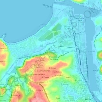 Topografische kaart La Fundición, hoogte, reliëf