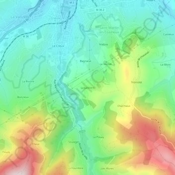Topografische kaart La Lardière, hoogte, reliëf