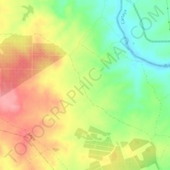 Topografische kaart Los Frailes, hoogte, reliëf